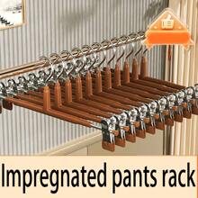 10 件无缝防滑裤架，节省空间的夹式衣架，适用于牛仔裤和长裤，衣服和裤子夹，适用于各种短裤和休闲裤，耐用 - 适用于儿童房和托儿所的存储和整理