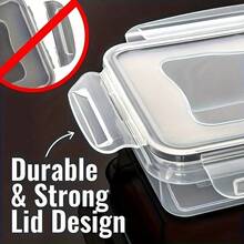 STABLO 12pcs Plastic Sealed Food Storage Boxes, Suitable For Fresh Storage Of Grains And Fruits, With A Transparent And Visible Appearance, Suitable For Storing Tea, Dried Fruits, And Spices, Sealed And Moisture-Proof - 黑色 - 查看 6