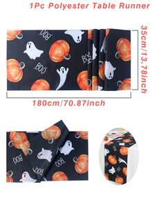 1 件万圣节桌旗、万圣节装饰、万圣节幽灵南瓜图案桌旗、万圣节派对装饰桌布、万圣节装饰桌布、万圣节不给糖就捣蛋装饰、桌面中心装饰、万圣节家居装饰、万圣节厨房装饰、万圣节礼物