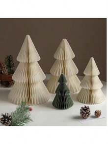 Set di 3 decorazioni da tavolo per albero di Natale in carta a forma di alveare 3D, palla di fiori di carta 2025, decorazione multifunzionale per casa, ufficio, cucina, feste, matrimoni, compleanni e attività stagionali, decorazione per centro tavola, decorazioni natalizie per la casa, regali di Natale, decorazioni natalizie per la stanza, decorazioni natalizie invernali