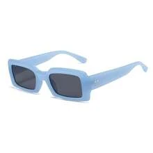 1pc Jelly Color Rectangular Simple & Stylish Personalized Fashion Glasses Rectangular Shape Shades - Baby Blue - View 3