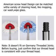 4-Section Stainless Steel Mop Handle - Adjustable Extended Handle For Easy Cleaning (Black) - 彩色 - 查看 3