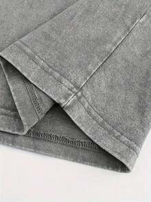 Modelo Men's Washing Cotton T-Shirt, Cotton, Casual Sports Style T Blood, Fashionable Street Style, Suitable For Travel And Sportswear, - 灰色 - 查看 2