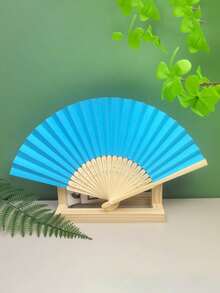 10pcs Summer Essential Handheld Fan Plain Paper Fan Blank Painting White Colorful Folding Fan Handmade Craft Materials Hand Fan Cooling Fan Wedding Decoration Rave Accessories - Multicolor - View 11