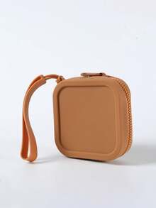 1 Piece Of Silicone Square Bag, Portable Cosmetic Bag, Change Purse, Data Cable, Jewelry Storage Bag, Lipstick Bag, Practical And Large Capacity, Can Hold Skin Care, Makeup, Toiletries, Digital Storage, Etc. Comfortable Wide Handle, Easy To Carry, Suitable For Home, Work, And Travel.