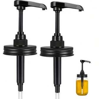 2 PIEZAS - Paquete de bombas de jarabe para barra de café, bomba dispensadora de tarros Mason, bombas de jarabe de café, dispensador de jarabe de arce, bombas de miel para tarros de boca ancha de vidrio Mason de 2.75 pulgadas/70 mm (sin tarros)