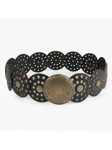 1 pièce Ceinture en PU de style rétro bohème, look de cowgirl occidentale américaine, convient pour toutes les saisons : automne, Halloween - Noir - Voir 12