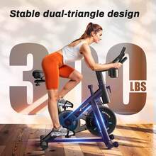 MERACH Exercise Bike, Brake Pad/Magnetic Stationary Bike With Exclusive App, Low Noise Indoor Cycling Bike With 300lbs Weight Capacity, Dumbbell Rack And Free Fitness Courses - Ma sát-Đen - Xem 6