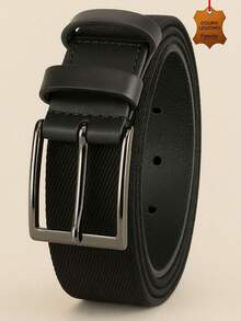 Men's Elastic Genuine Leather Belt Fasolo Social Original Luxury Line - 黑色 - 查看 2