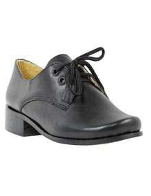 Zapato Escolta Escolar Piel Suela Cosido Antiderrapante Kuali Shoes - Negro - Ver 2