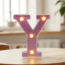 1 个 16 厘米/6.3 英寸粉色发光字母点亮您的房间，电池供电的 LED 字母灯，数字灯标志，适用于儿童房装饰、婚礼、生日派对装饰灯、家居和房间装饰字母灯、字母照明夜灯、圣诞装饰字母灯 - 深粉紅色 - 查看 43
