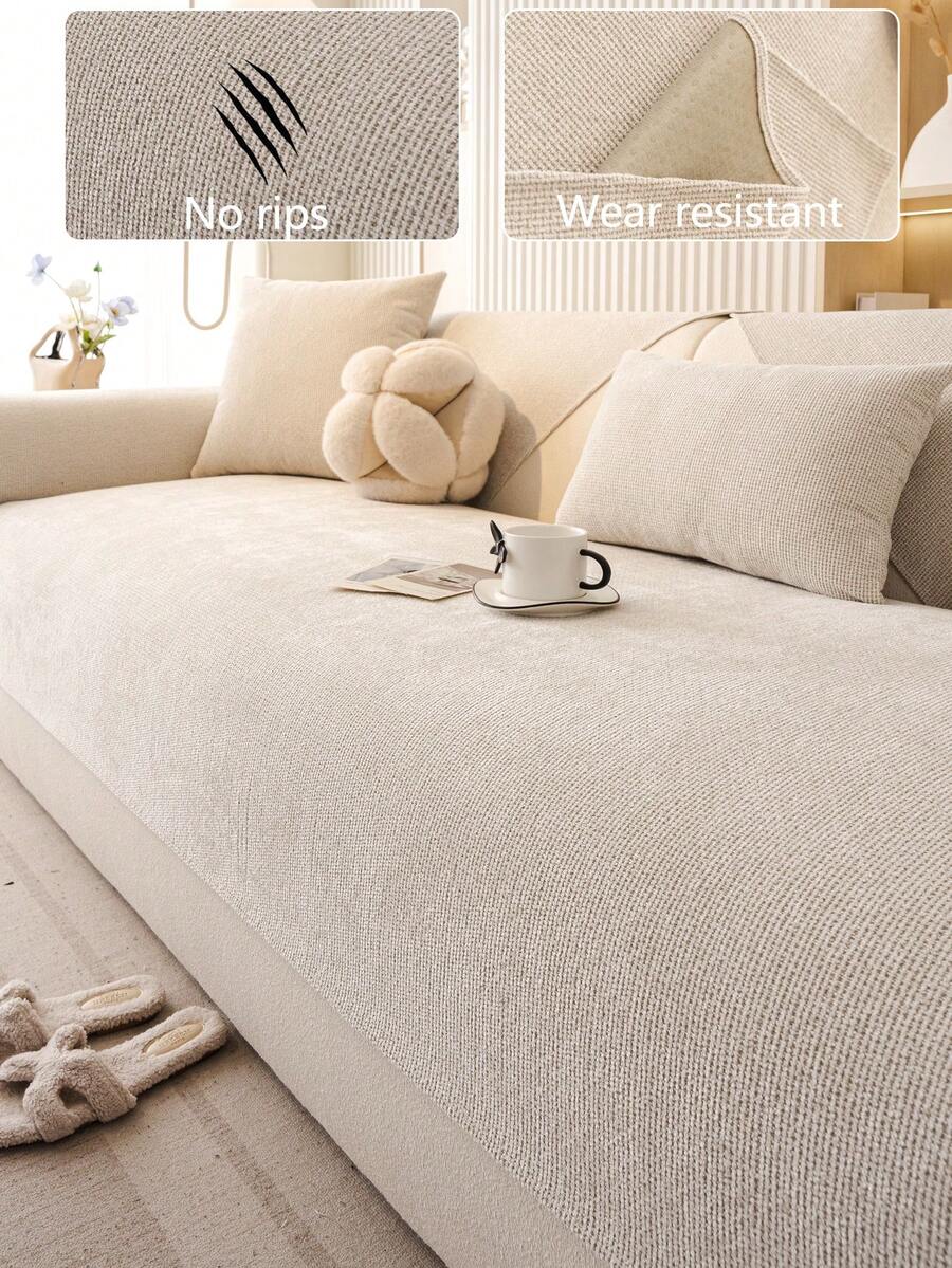 1 件四季沙发垫套，现代简约防滑沙发座椅保护套，防水防尘可洗沙发套，柔软防褪色，宠物友好，适合卧室、办公室、客厅的 L 型沙发和 1/2/3/4 座沙发