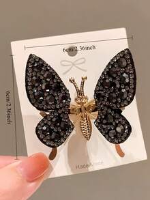 6/1pc/Set Dynamic Rhinestone Butterfly Hair Clip Combination, Sparkling And Eye-Catching, Multi-Color For Matching - Suitable For Women And Girls, Perfect For Parties, Weddings, Or Adding A Touch Of Luxury To Daily Looks. Crystal Refracts Light, Making You Shine 360 Degrees. Elevate Your Style With These Dazzling Accessories - Multicolor - View 6