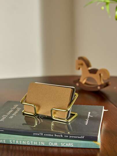 Cirelle 1 件简约铁质镂空桌面名片夹，可容纳多达 50 张卡片，适合返校、新年、圣诞节礼物、教师节礼物、拉玛桌装饰、办公室/书房用品、教师礼物、宿舍必需品