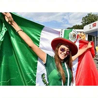 علم المكسيك 3 5 قدم Thicker بوليستر - أعلام MX الوطنية المكسيكية جودة مزدوجة مخيطة 3 X 5 مع حمالات داخلية للاستخدام في الأماكن المغلقة