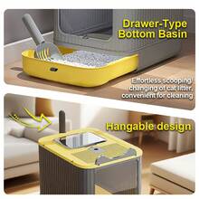 DDCAQIOUA Caja de para gatos,arenero para gatos cerrado caja de para gatos grande y completamente cerrada, accesorios para gatos, puerta de dos vías para entrada y salida, adecuada para gatitos y gatos adultos, prevención eficaz de salpicaduras de , antisalpicaduras y antiolor para evitar el desbordamiento de olores, una pala para gratis - Multicolor - Ver 4