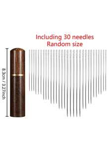 1 Set Of 30 Elderly Threading Devices, Sewing Needle Threading Devices, Sewing Needle Insertors, Embroidery Needle Threading Devices, Redwood Needle Tubes, Wooden Needle Tubes, And Household Industrial Sewing Needle Threading Devices. Automatic Threading: Everyone Can Easily Thread - Sewing And Crochet Supplies For The Elderly Or Visually Impaired. Valentine's Day Gifts, Storage Boxes, Storage Containers - Multicolor - View 11