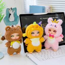 Soft Anime Doll Keychain With Vinyl Head - Cute Cartoon Clip-On Toy For Backpack, Purse, Keys - Durable Polyester & Plastic, Pink, Yellow, Red, Green - Fun Mini Gift For Kids, Friends, Party Favors (14+) - Multicolor - View 9