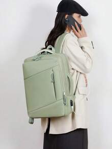 女士多隔层旅行尼龙背包；航空随身行李包；防盗，可装15.6英寸商务笔记本电脑；大容量可扩展旅行包；多口袋轻便书包；多功能书包；