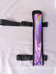 1PC Holographic Handheld Fan Pouch With Adjustable Strap,Fan Rave Holder,- Stylish Party Accessory For Women, Reflective Iridescent Design, Perfect For Christmas, Festivals, And Chinese Martial Arts Events,And Fan Holder & Thigh Holster Rave Accessories For Concert Festival Raves - Multicolor - View 4