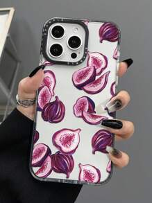 1pc Fashion Dual-Color Transparent Fig Patterned Anti-Drop Phone Protective Case, Suitable For IPhone 11, 12, 13, 14, 11 Pro Max, 12 Pro Max, 13 Pro Max, 14 Pro Max, XR, 15, 15 Pro, 15 Pro Max, 16, 16 Pro, 16 Pro Max Waterproof Shockproof Scratch Resistant - Multicolor - View 3