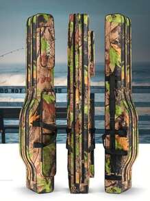 便携式三层鱼竿包耐用牛津折叠鱼竿卷轴便携包渔具收纳包防水迷彩旅行钓鱼包 - 彩色 - 查看 1