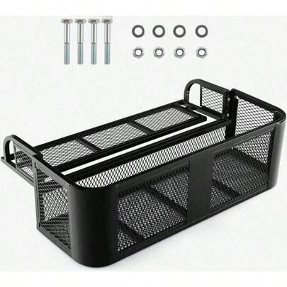 ATV Rear Drop Front Cargo Basket HeavyDuty Metal Mesh Lage Carrier Rack Quad Universal Cargo Tray Box Storage Basket For Hunting Fishing Rear Drop Bas