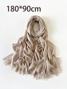 1 件女士沙滩配饰纯色亚麻方形头巾围巾、真丝围巾、头巾、沙滩巾、日常穿着、节日装饰围巾头巾、发带、头带