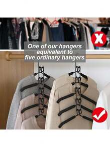 5pcs Heavy Duty Space-Saving Metal Hangers With Non-Slip Foam Pads - Multi-Layer Design For Coats, Sweaters, Suits, And T-Shirts - Perfect For Closet Organization, Hangers For Clothes