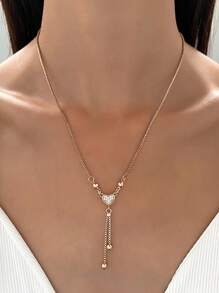 1 pezzo Delicato collare dorato con strass, collana rotonda Y L N per donne, festa, cena, stile Ebreo
