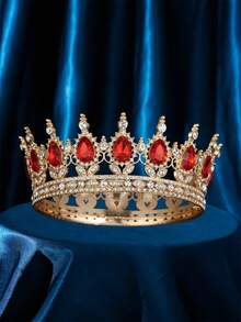 1 pièce Élégante couronne baroque de reine, diadème de mariée, coiffe de fête, cadeau de vacances, couronne florale, accessoire de cheveux de princesse, accessoires de cheveux de mariage - Multicolore - Voir 6