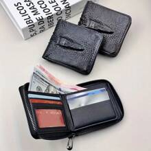 Wallet da uomo con chiusura lampo, grande capacità, porta carte, in pelle PU, multiposizione, organizer a coin, alta qualità, texture accattivante, chiaro, fattoriale, regalo per le vacanze per ragazzi