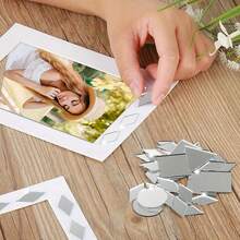 100/500pcs Craft Mirror Set - 4 Shapes (Triangle, Square, Round, Diamond) - 1" Plastic Glass Tiles For DIY Mosaics & Disco Ball Decorations - Multicolor - View 10