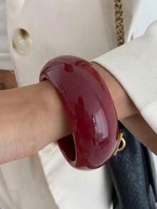 1 Stück/3 Stück Set Boho Geometrischer Bogen Asymmetrische Glatte Harz Manschette Armband, Luxuriöser Lässig Party Frauen Paare Hochzeit Urlaub Vielseitiges Metall Schmuck Armband Geschenk (Material und Farbe des Armbands entsprechen dem tatsächlichen Produkt)