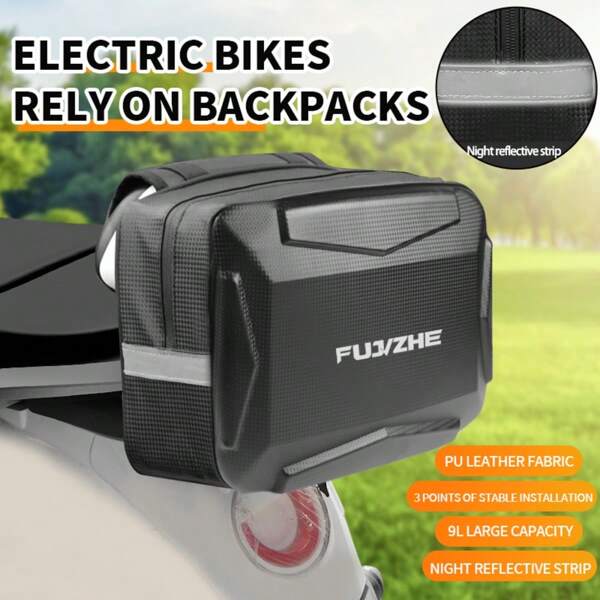 Bolsa para bagageiro traseiro de bicicleta elétrica de 7/9L, bolsa à prova d'água para assento traseiro de motocicleta, refletiva, acessórios para ciclismo de grande capacidade