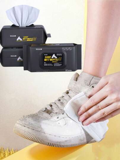 1 Pack/2 Packs/3 Packs Of Shoeshine Wipes, 80 Pumps, Small White Shoes, No-Wash, Stain Removal, Sports Cleaning Wipes