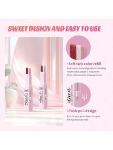 USHAS, Gradient Eyeshadow Stick Set, Two-Color Eyeshadow Makeup Pen Rotating Flash Radiation Eyeshadow Stick, Waterproof And Sweat-Proof Long-Lasting Women's Eye Makeup Eyeshadow Stick Set, Valentine's Day Gift - #03 - Xem 6
