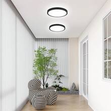 homefire Ceiling Lighting LED Ceiling Lighting Round Black White Two-Tone Optional Flat 15W Width 18cm For Bathroom Ceiling Lighting Bedroom Light Bathroom Light Kitchen Light Hallway Light - 6000k - Xem 7