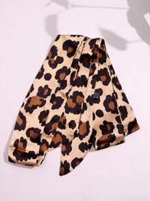 1pc Fashion Leopard Scarf Polka Dot Narrow Women Belt Long Leopard Print Headband Women