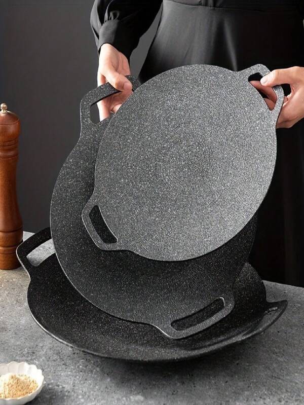 4pcs In 1 Set, Non-Stick Cast Iron Frying Pan - Cast Iron Wok - Non-Stick Frying Pan + Cooking Three Pieces Set, Easy To Clean | Outdoor Kitchenware - Outdoor Camping - Picnic - Cooking Kitchenware. Picnic Set, Outdoor Cooking Kit.