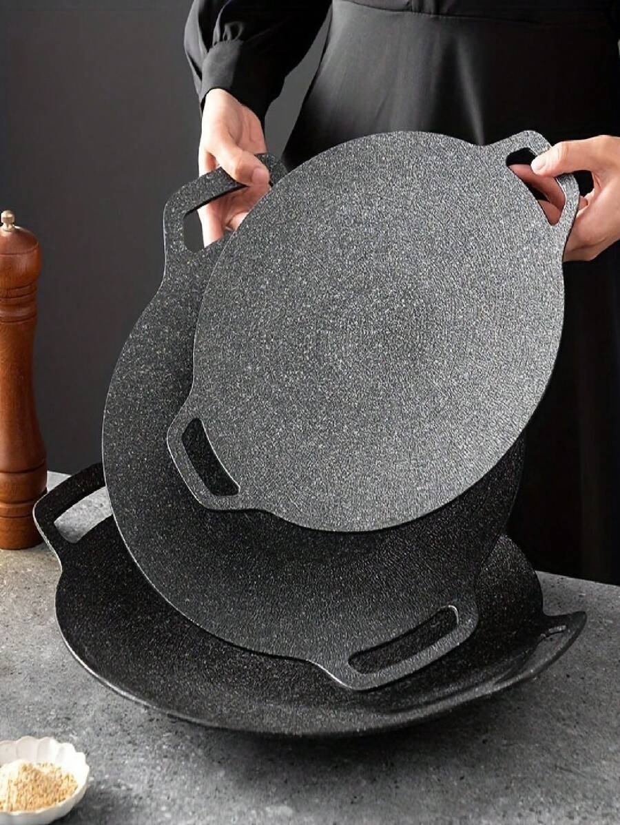 4-Piece Set, Non-Stick Cast Iron Frying Pan - Cast Iron Wok - Non-Stick Skillet + 3 PiecesCooking Set, Easy To Clean | Outdoor Cookware - Outdoor Camping - Picnic - Cooking Utensils. Picnic Set, Outdoor Cooking Set. - Multicolor - View 1