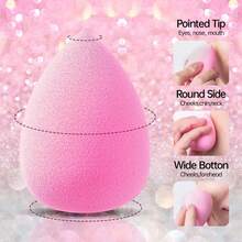 10 Pcs Perfect Makeup Sponge Set Blender Flawless For Liquid, Multi-Colored Beauty Makeup Sponges,Makeup Sponge, Super-Soft Foam Easily Blends Foundations, Powders & Creams, Reusable, Washable, Streak Free Application, Vegan, Cruelty Free - 預設 - 查看 3
