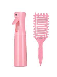 2 件/1 件卷发定型刷 - 便携式空心梳，配有尼龙羊毛和 ABS 手柄，300 毫升高压喷雾，多色可选（粉色/红色/黑色/紫色/绿色），适合所有发型，造型工具，耐用发梳