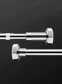 1 pieza de barra ajustable de acero inoxidable, barra extensible para toallas de baño, percha, barra de cortina, percha de armario, barra de cortina de ducha extensible, barra de balcón - No se requiere perforación, adecuada para cortinas, puertas y dormitorios, organizadores