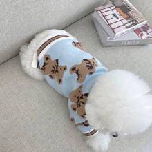 吉娃娃，宠物，猫，狗，狗衣服，幼犬，吉娃娃狗衣服，小猫用品，可爱熊图案狗狗开衫毛衣，适合中小型男孩女孩狗狗猫咪，开衫套装，狗狗冬季外套，宠物狗衣服，柔软针织服装 - 藍色 - 查看 5