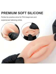 BUCICE Eyelash Extension Training Practice Eyelash Model Silicone Skin Face, Reusable 3D Practice Silicone Skin Lips Permanent Makeup Tattoo Training Makeup Tools - Multicolor - View 6