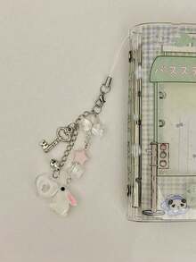 1 pieza Accesorio creativo Colgante de teléfono de conejo de resina con campana, estilo lindo Y2K - Multicolor - Ver 3