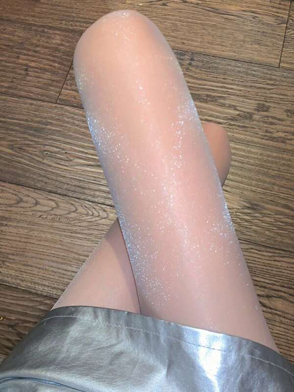 1pc Women's Shiny Glitter Sexy Ultra-Thin Pantyhose - Suitable For 110lbs Women