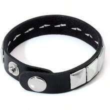 Eigso 3 Pcs Leather Punk Bracelets Men Women Of Rock Rivet Wrap Retro Spike Bracelet Adjustable - Black - 6 Pcs - View 7