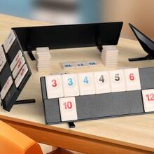 1 Set Israeli Rummy Standard Numeric Card Game, Adult Leisure Party Table Game, 106 Numeric Cards + 4 Card Holders, Comes With Storage Bag,Games For Family,Monopoly Board,American Mahjong